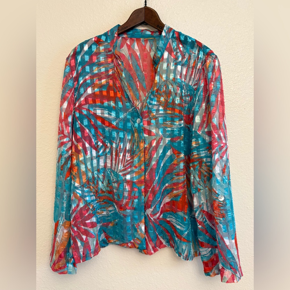 Ruby Rd. Colorful Sheer Blouse - image 1